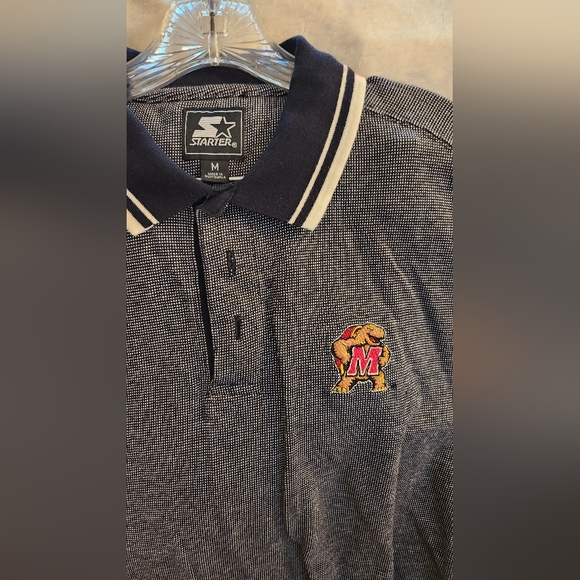 Embroidered Maryland Terrapins collared shirt- Starter Medium - Picture 1 of 7